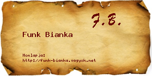 Funk Bianka névjegykártya